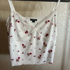 Wild Fable White and Red Floral Camisole